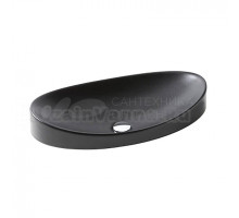 Накладная раковина GID Integrado Bm7116 56 матовая черная, овальная, фаянс