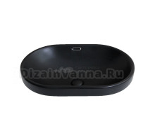 Накладная раковина GID Integrado Bm1004 61 матовая черная, овальная, фаянс
