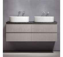 Тумба с раковиной Sancos Snob R 140 doha soft, столешница черный мрамор TT140A1, раковина CN6075