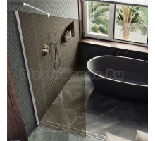 Душевая перегородка Maybahglass MGD-1353-1ш 99 см, профиль белый, стекло бронза