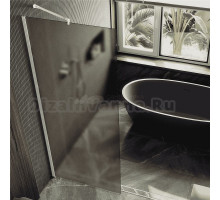 Душевая перегородка Maybahglass MGD-1354-1ш 99 см, профиль белый, стекло бронза матовое