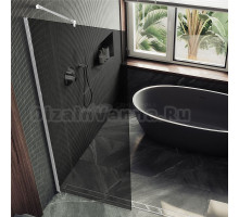 Душевая перегородка Maybahglass MGD-1355-1ш 99 см, профиль белый, стекло графит