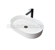 Накладная раковина GID Lago D1479 61 глянцевая белая, овальная, фаянс