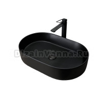 Накладная раковина GID Lago Bm1479 61 матовая черная, овальная, фаянс