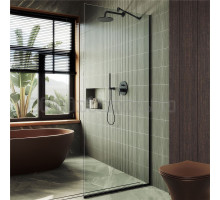 Душевая перегородка Maybahglass MGD-1352-6у 99 см, профиль черный, стекло прозрачное