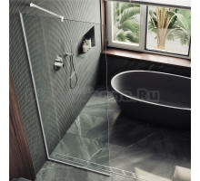 Душевая перегородка Maybahglass MGD-1352-1у 99 см, профиль белый, стекло прозрачное