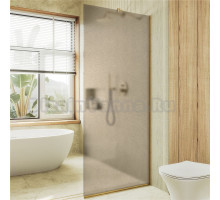Душевая перегородка Maybahglass MGD-1354-3у 99 см, профиль золото, стекло бронза матовое