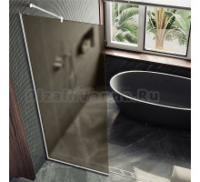 Душевая перегородка Maybahglass MGD-1354-1у 99 см, профиль белый, стекло бронза матовое