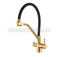 Смеситель для кухни РМС SUS127G-016F-015 золотой