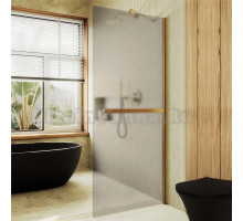 Душевая перегородка Maybahglass MGD-1460-3ш 99 см, профиль золото, стекло бронза матовое