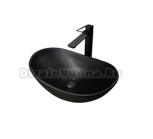 Накладная раковина GID Lago Bm9133 48 матовая черная, овальная, фаянс
