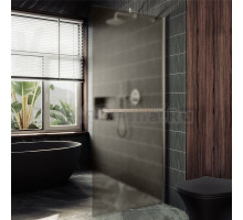 Душевая перегородка Maybahglass MGD-1460-5ш 99 см, профиль матовый хром, стекло бронза матовое