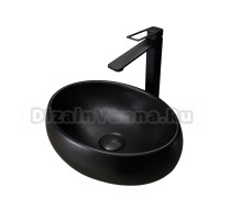 Накладная раковина GID Lago Bm9030ds 40 матовая черная, овальная, фаянс