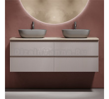 Тумба с раковиной Sancos Snob R 140 doha soft, столешница бежевая TT140A2X, раковина CN6009MH