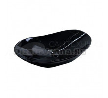 Накладная раковина GID Lago BL9811 61 глянцевая черная, овальная, фаянс