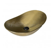 Накладная раковина GID Lago Gd9811 61 глянцевое золото, овальная, фаянс