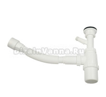 Сифон для раковины Wisent WGER008 40 мм, бутылочный, белый, с выпуском для раковины, с отводом для подключения бытовой техники