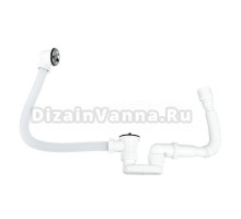 Слив-перелив для ванны Wisent W890+3602 70 мм, хром, с сифоном