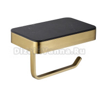 Держатель для туалетной бумаги Abber Westen AA1730G с полкой для телефона, матовое золото