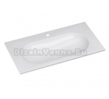 Мебельная раковина Florentina Гавана 90 накладная, глянцевая белая, прямоугольная, искусственная камень