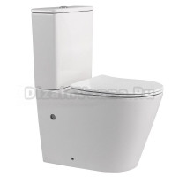 Унитаз-компакт напольный Abber Bequem AC1112 безободковый, с микролифтом, белый