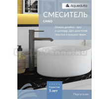 Смеситель для раковины Aqueduto Cano CAN0345 оружейная сталь