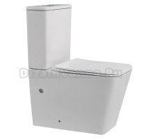 Унитаз-компакт напольный Abber Rechteck AC1210 безободковый, с микролифтом, белый