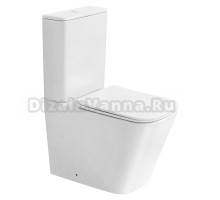Унитаз-компакт напольный Abber Rechteck AC1210TMW безободковый, с микролифтом, белый матовый