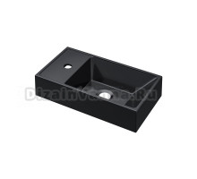 Раковина маленькая в туалет Uperwood Classic New 2911021334 41 глянцевая черная, прямоугольная, литьевой мрамор