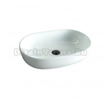 Накладная раковина GID Lago N9026a 60 глянцевая белая, овальная, фаянс