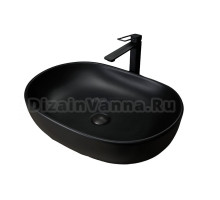 Накладная раковина GID Lago Bm9026a 60 матовая черная, овальная, фаянс