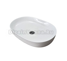 Накладная раковина GID Lago D1348 61 глянцевая белая, овальная, фаянс