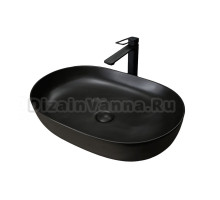 Накладная раковина GID Lago Bm1348 61 матовая черная, овальная, фаянс