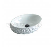 Накладная раковина GID Lago 9030wf 48 глянцевая белая, овальная, фаянс