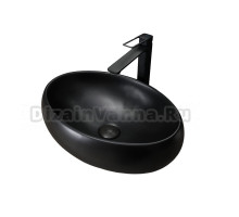 Накладная раковина GID Lago Bm9030b 48 матовая черная, овальная, фаянс