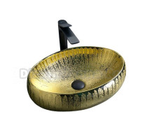 Накладная раковина GID Lago 9030g 48 золото, овальная, фаянс