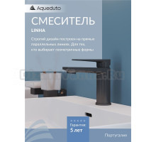 Смеситель для раковины Aqueduto Linha LIN0245 оружейная сталь