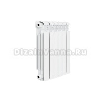 Радиатор алюминиевый секционный Rifar Alum Eco 500 6 секций, боковое проходное подключение, белый RAL 9016