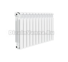 Радиатор алюминиевый секционный Rifar Alum Eco 500 12 секций, боковое проходное подключение, белый RAL 9016