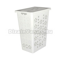 Корзина для белья Альтернатива Виолетта 51382 30 л, напольная, белая, прямоугольная, пластик