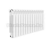 Радиатор алюминиевый секционный Rifar Alum Eco 500 14 секций, боковое проходное подключение, белый RAL 9016