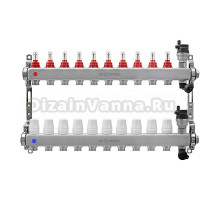 Коллекторная группа KROMWELL KW.SM6006105 1" ВР-3/4" НР, 10 выходов, с расходомерами