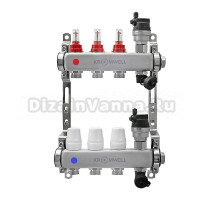 Коллекторная группа KROMWELL KW.SM6000635 1" ВР-3/4" НР, 3 выхода, с расходомерами