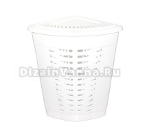 Корзина для белья Альтернатива 51447 45 л, напольная, белая, угловая, пластик