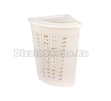 Корзина для белья Альтернатива 52431 45 л, напольная, бежевая, угловая, пластик