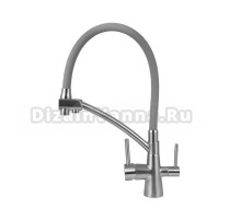 Смеситель для кухни Olive'S Balear 13455BL с гибким изливом, хром, серый