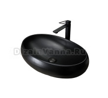 Накладная раковина GID Lago Bm9030a 60 матовая черная, овальная, фаянс