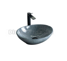 Накладная раковина GID Lago Mnc331 41 под глянцевый камень, овальная, фаянс