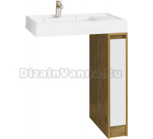 Тумба под раковину без столешницы AQUATON Лондри 20 дуб рустикальный, фасад белый