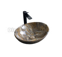 Накладная раковина GID Lago Mnc138T 41 под глянцевый камень, овальная, фаянс